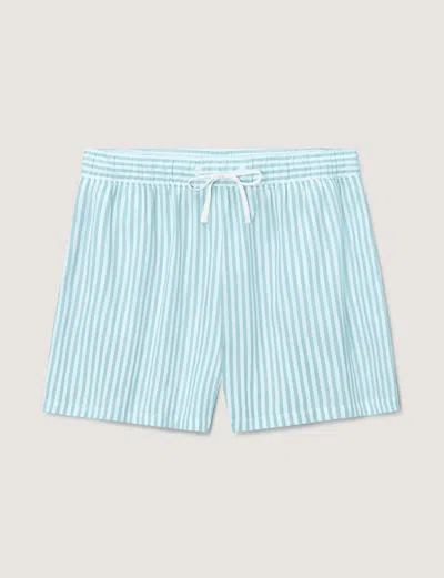 Tommy John Stripe High Waist Woven Sleep Shorts In Blue