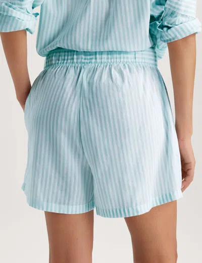 Tommy John Stripe High Waist Woven Sleep Shorts In Blue