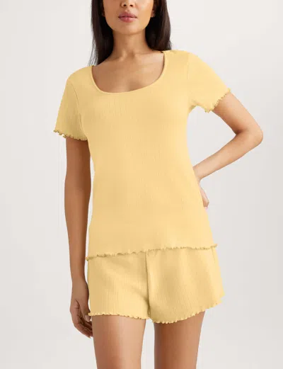 Tommy John Pointelle Rib Lounge T-shirt In Yellow