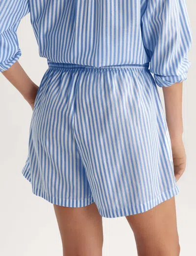 Tommy John Stripe High Waist Woven Sleep Shorts In Blue