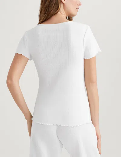 Tommy John Pointelle Rib Lounge T-shirt In Yellow