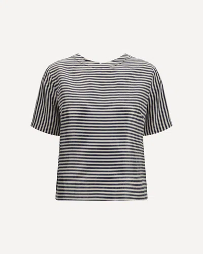 Cruna Striped Button-back T-shirt In Multi