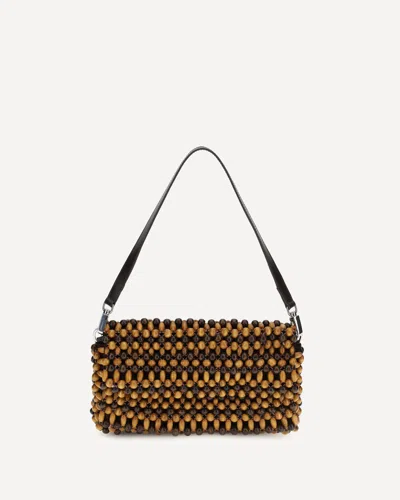Staud Womens Multi Wood Beads Timmy Beaded Shoulder Bag In Multi