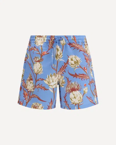 Loewe Printed Swim Trunks In Blue