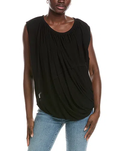 Co Jersey Draped Top In Black