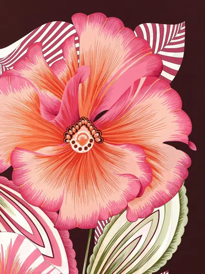 Ferragamo Brezza Square Scarf Bold Floral Pattern In Multi
