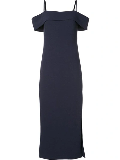 Elizabeth And James Adriana Cold Shoulder Crepe Maxi Dress In Royal