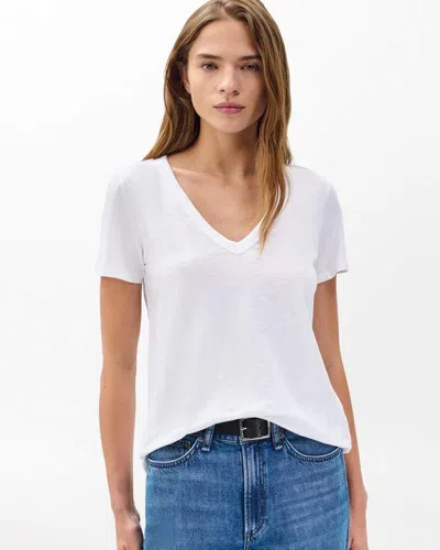 Rag & Bone The Vee Slub Pima Cotton-jersey T-shirt In Bright White
