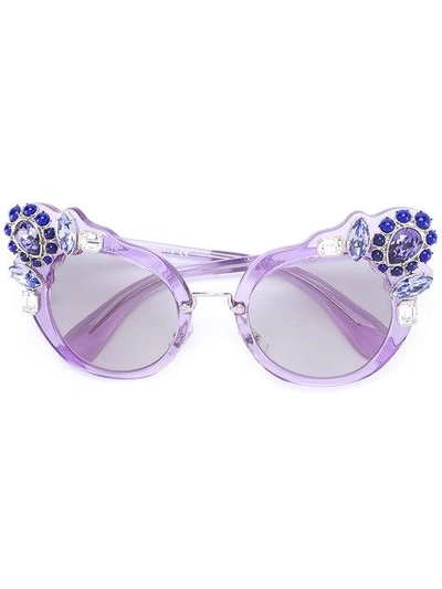 Shop Miu Miu Cat Eye Sunglasses In Pink
