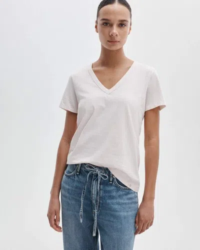 Rag & Bone The Vee Slub Pima Cotton-jersey T-shirt In Bright White