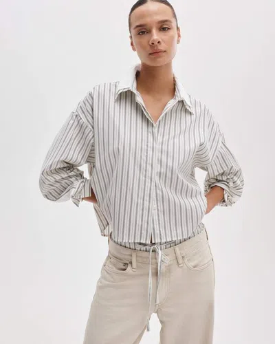 Rag & Bone Marin Stripe Layered Shirt In Cream Stripe In Multi
