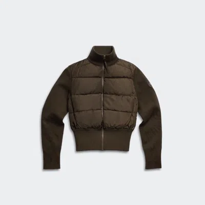 Canada Goose Hybridge Wide Quilt Knit Jacket Tonal Disc In Brown