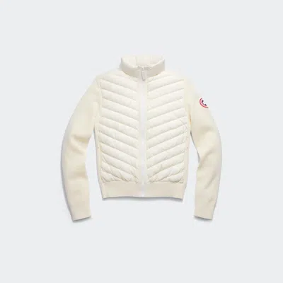 Canada Goose Womens Cottongrass-linaigrette Hybridge Padded Wool-down Jacket Xs In White