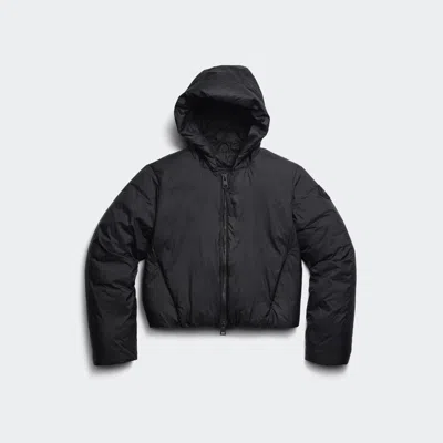 Canada Goose Cropped Black Puffer Jacket With Adjustable Hood