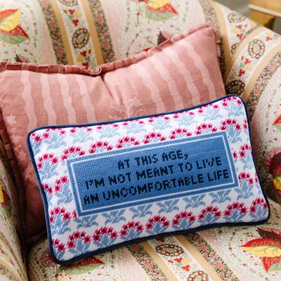 Furbish Studio Furbish Uncomfortable Needlepoint Pillow In Multi