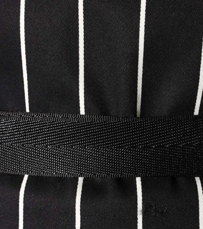 Shop Balenciaga Apron Striped Cotton-twill Top In Black