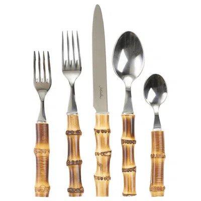 Juliska Natural Bamboo Flatware Five-piece Place Set In Brown