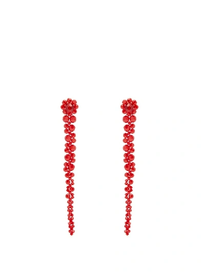 SIMONE ROCHA Crystal-flower drop earrings 