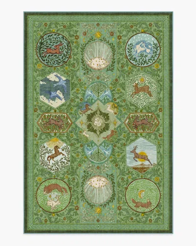 Ruggable Woodland Wanderer Green Flatwoven Rug | ModeSens