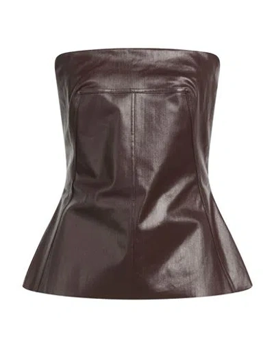 Rick Owens Brown Solid Strapless Top In Brown