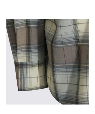 Auralee Check-pattern Shirt In Gray