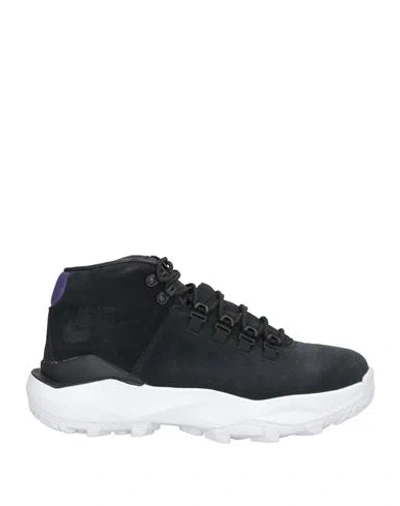 Nike Man Ankle Boots Black Size 9.5 Leather In Black