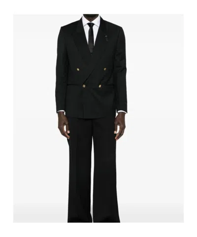 Lardini Double-breasted Blazer In Black