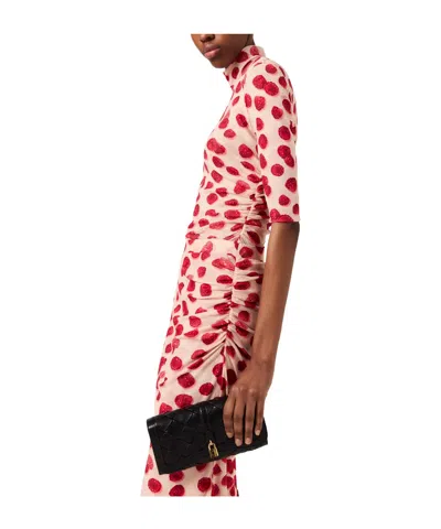 Stella Mccartney Gathered Printed Mesh T-shirt In Pink
