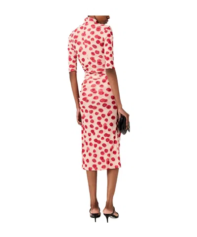 Stella Mccartney Gathered Printed Mesh T-shirt In Pink