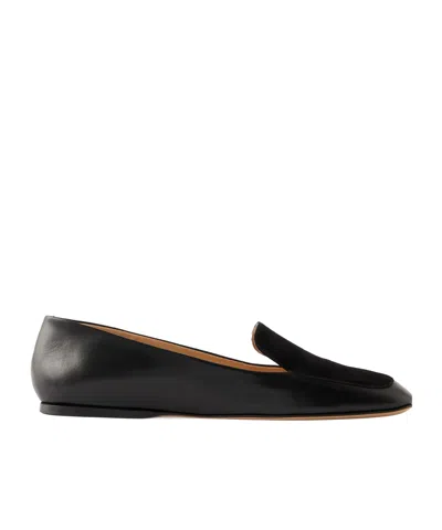 Gabriela Hearst Aveda Flat Loafer In Black Leather & Suede