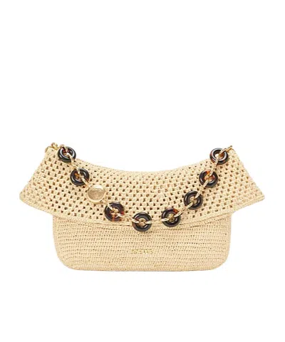 Loewe Medium Ola Bag In Raffia For Woman In Brown