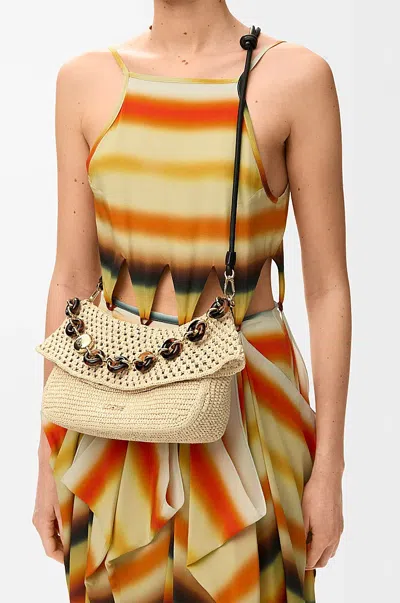 Loewe Medium Ola Bag In Raffia For Woman In Brown