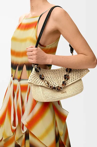Loewe Medium Ola Bag In Raffia For Woman In Brown