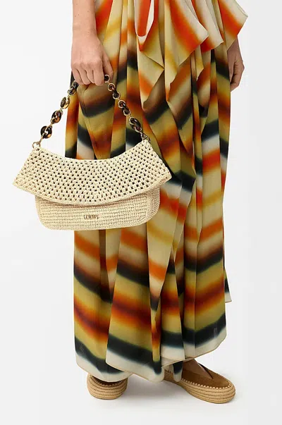 Loewe Medium Ola Bag In Raffia For Woman In Brown