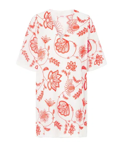 Eres Embroidered Cotton-blend Mini Dress In Red