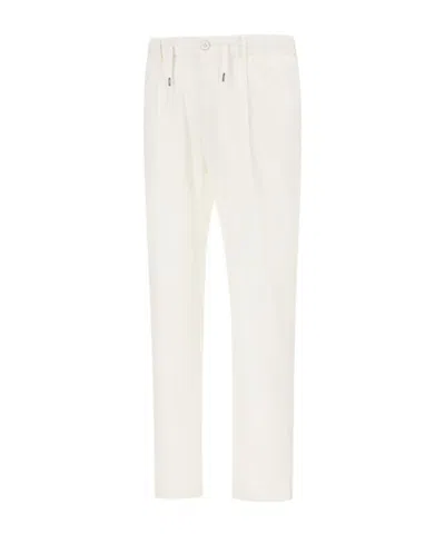 Herno Drawstring Straight Trousers In White