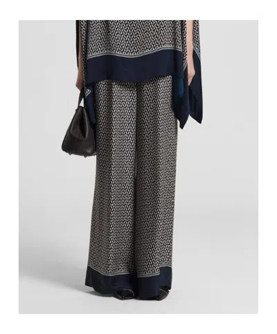 Peserico Patterned Trousers In Gray