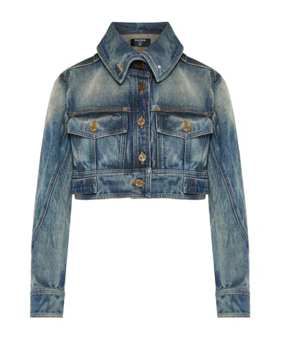 Balmain High-collar Two-pockets Jacket In Neutral