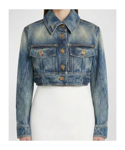 Balmain High-collar Two-pockets Jacket In Neutral