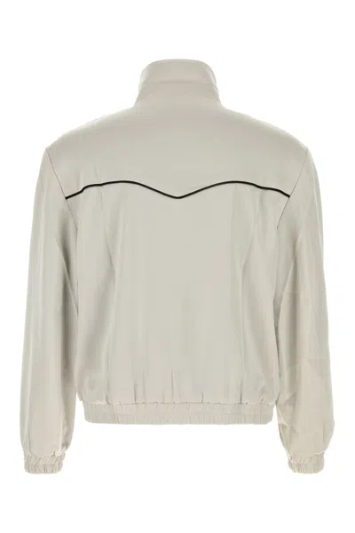 Ernest W.baker Light Grey Satin Bomber Jacket