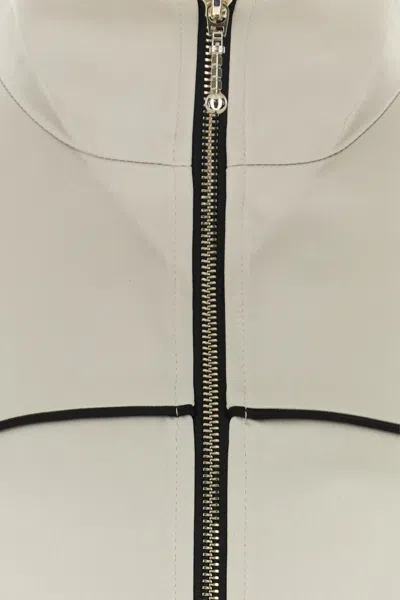 Ernest W.baker Light Grey Satin Bomber Jacket