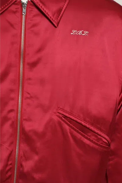 Second / Layer Aces Satin Club Puffer Jackets Red In Burgundy