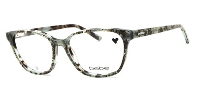 Bebe Ladies Blue Rectangular Eyeglass Frames Bb5220 In Gray