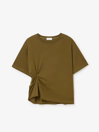 House Of Dagmar Knot T-shirt Dark Olive Green