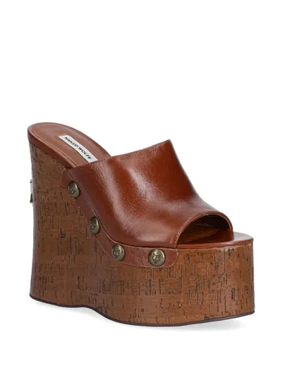 Naked Wolfe Tulip Platform Wedge Slide Sandal In Brown