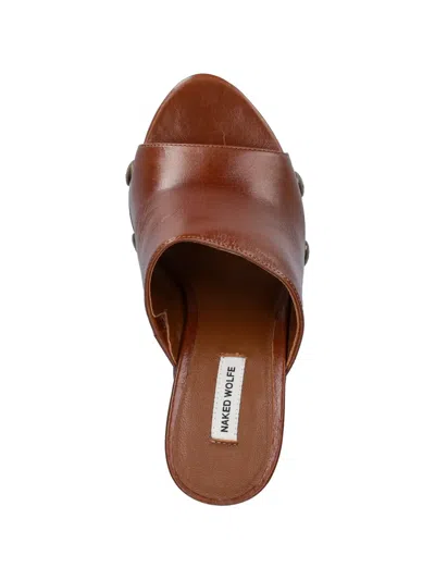 Naked Wolfe Tulip Platform Wedge Slide Sandal In Brown