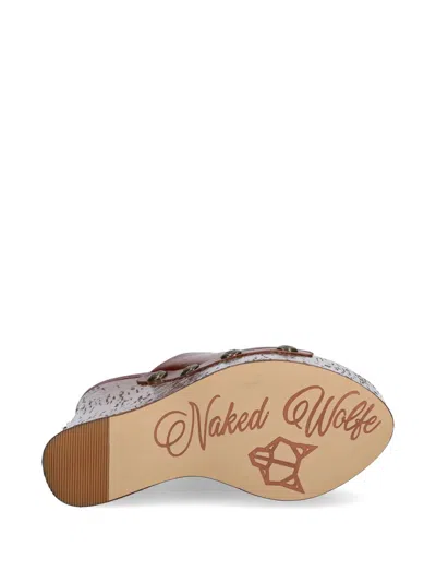 Naked Wolfe Tulip Platform Wedge Slide Sandal In Brown
