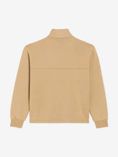 Dolce & Gabbana Dg Cotton Jersey Half-zip Sweatshirt In Nude