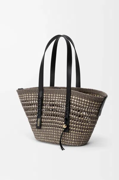 Loewe Braid Medium Woven Handbag In Brown