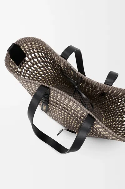 Loewe Braid Medium Woven Handbag In Brown